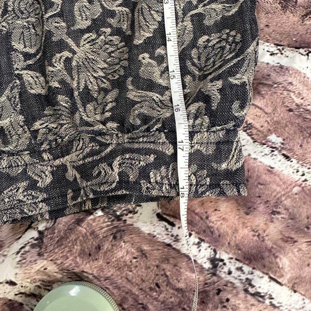 Textured Tencel Linen Floral Jacquard Jacket‎ Boxy Fit Button Front Minimalist - Picture 16 of 16